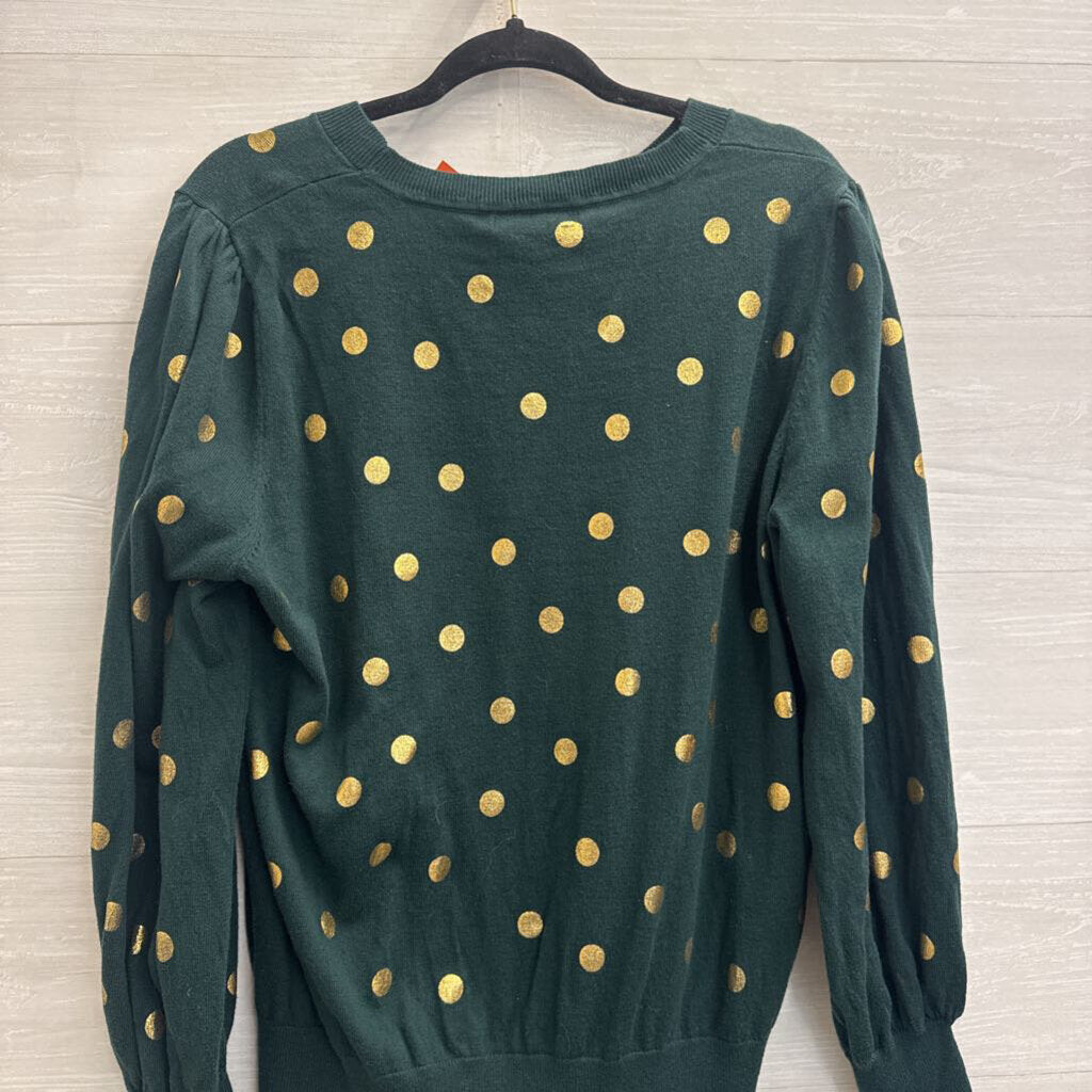 Boden Green/ Gold Polka Dot Sweater Top 16