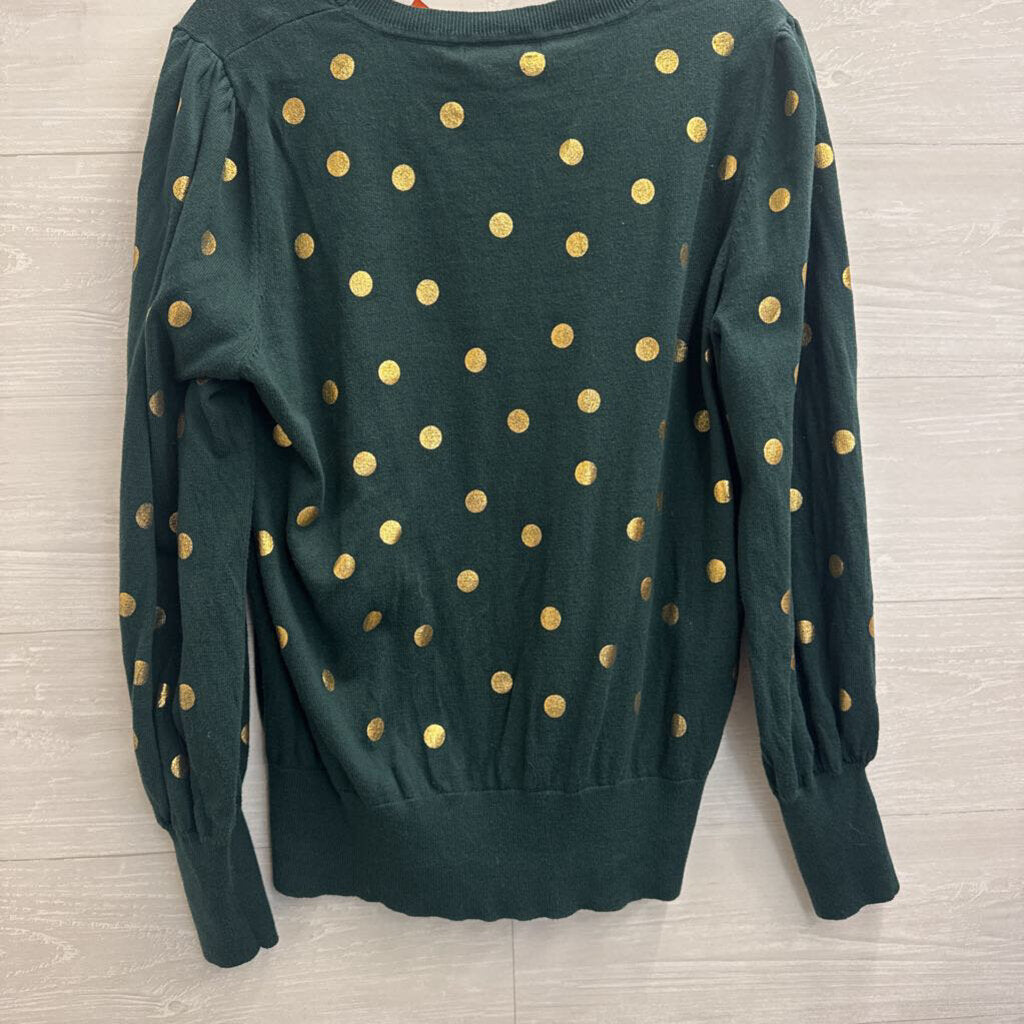 Boden Green/ Gold Polka Dot Sweater Top 16