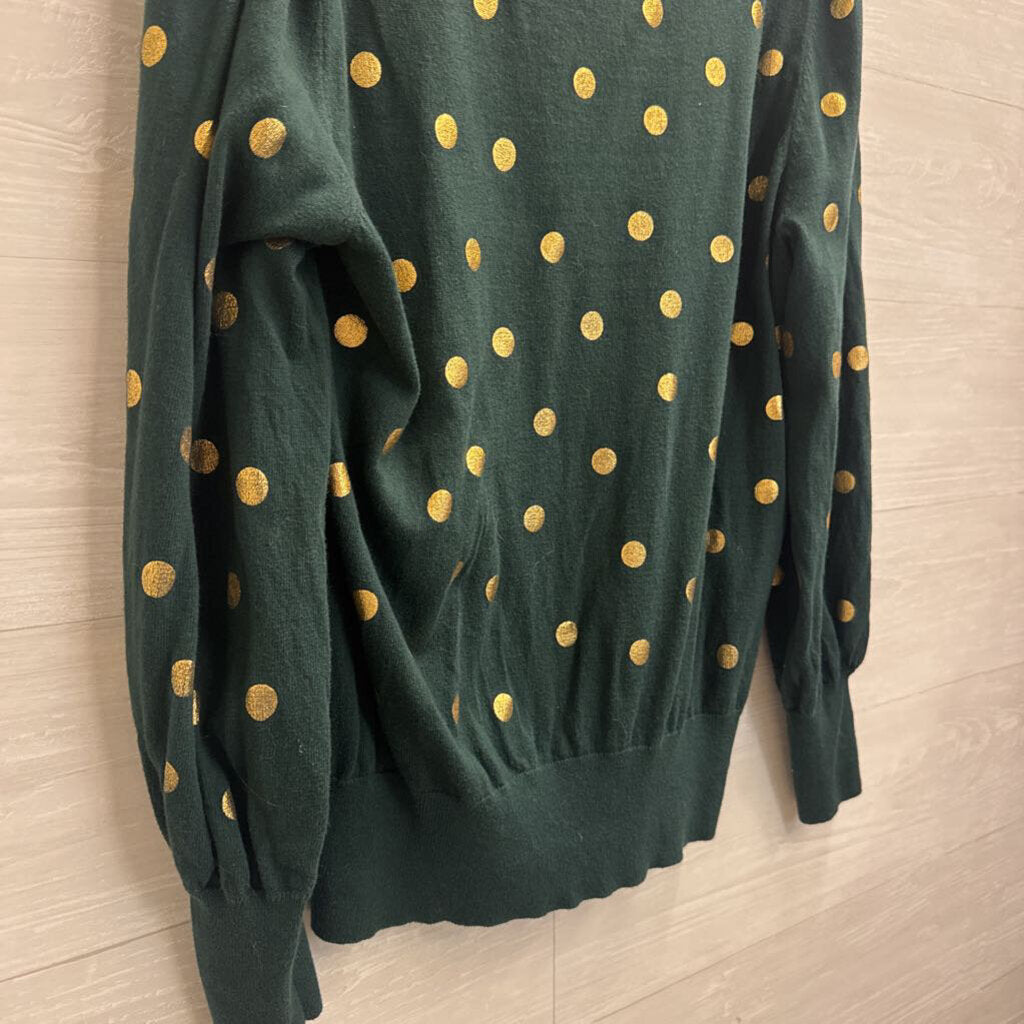 Boden Green/ Gold Polka Dot Sweater Top 16