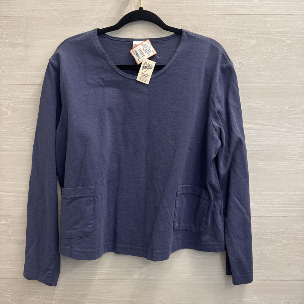 Pacific Cotton Blue long Sleeve Top Medium