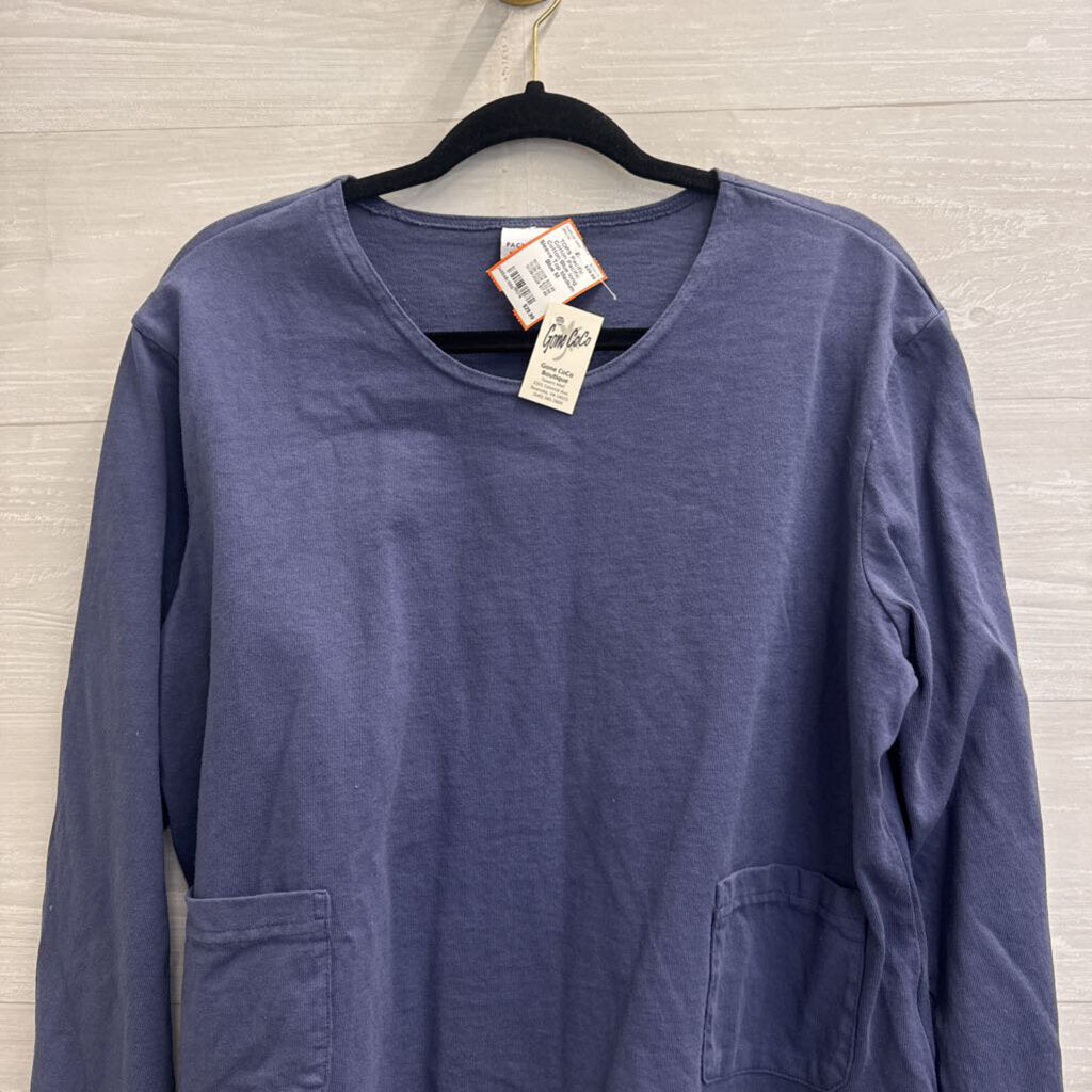 Pacific Cotton Blue long Sleeve Top Medium