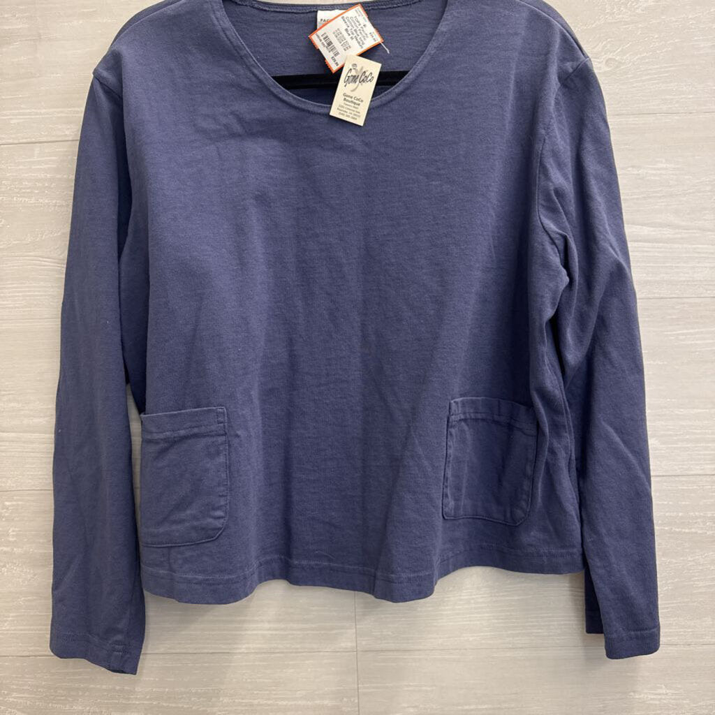 Pacific Cotton Blue long Sleeve Top Medium