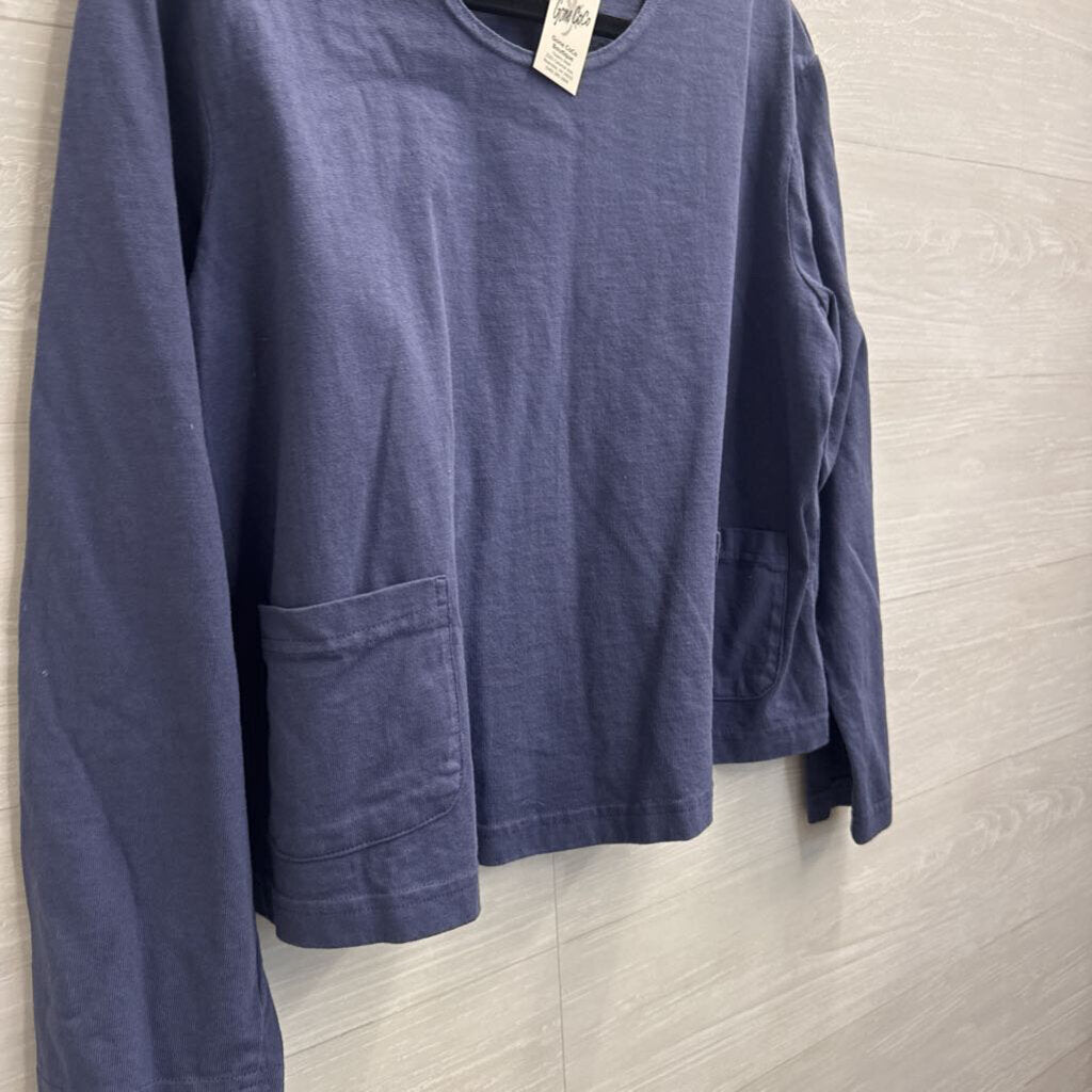 Pacific Cotton Blue long Sleeve Top Medium