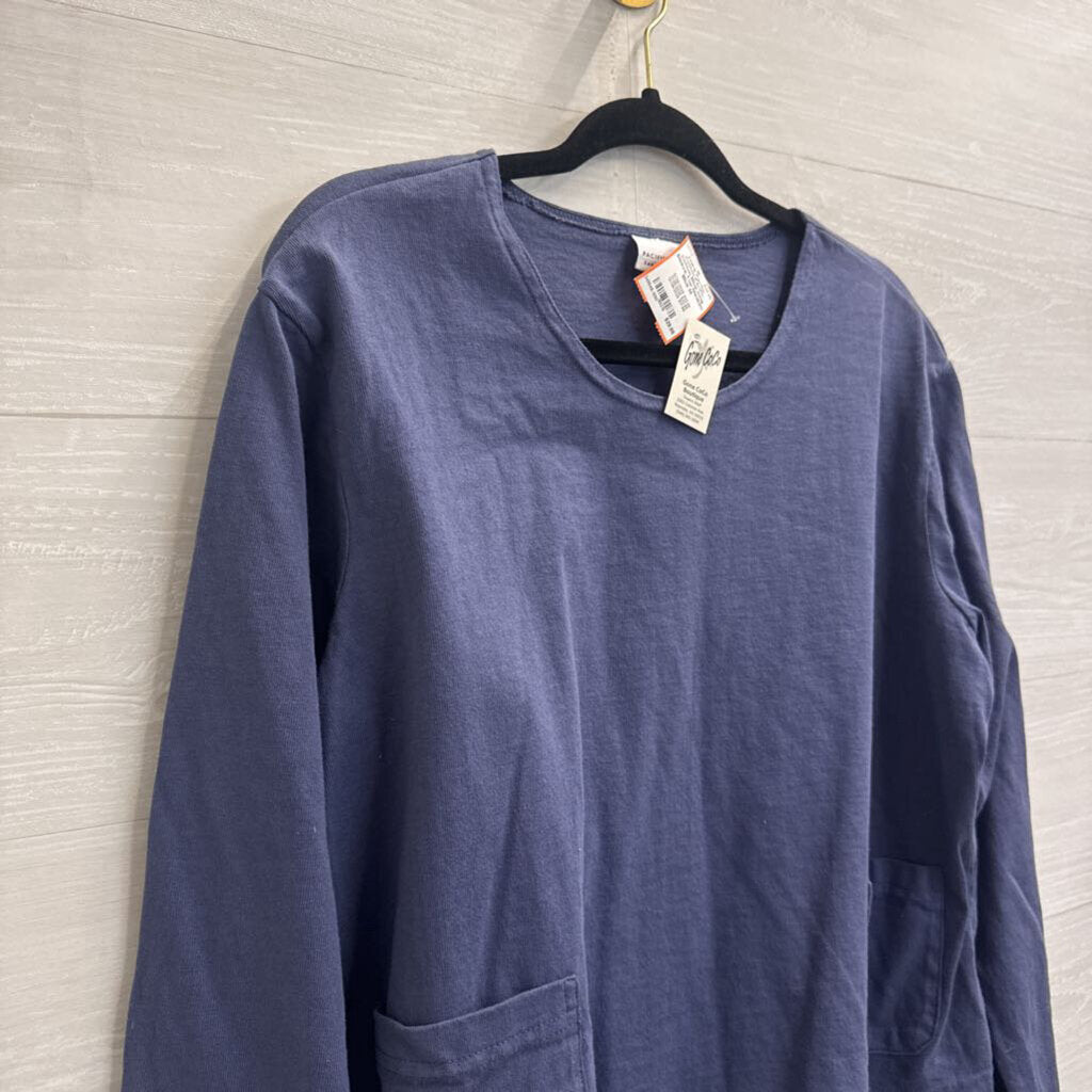 Pacific Cotton Blue long Sleeve Top Medium