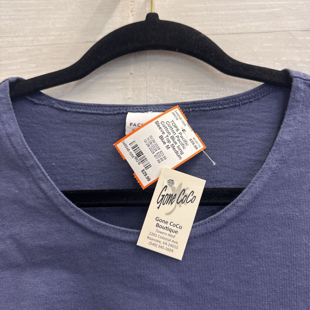 Pacific Cotton Blue long Sleeve Top Medium