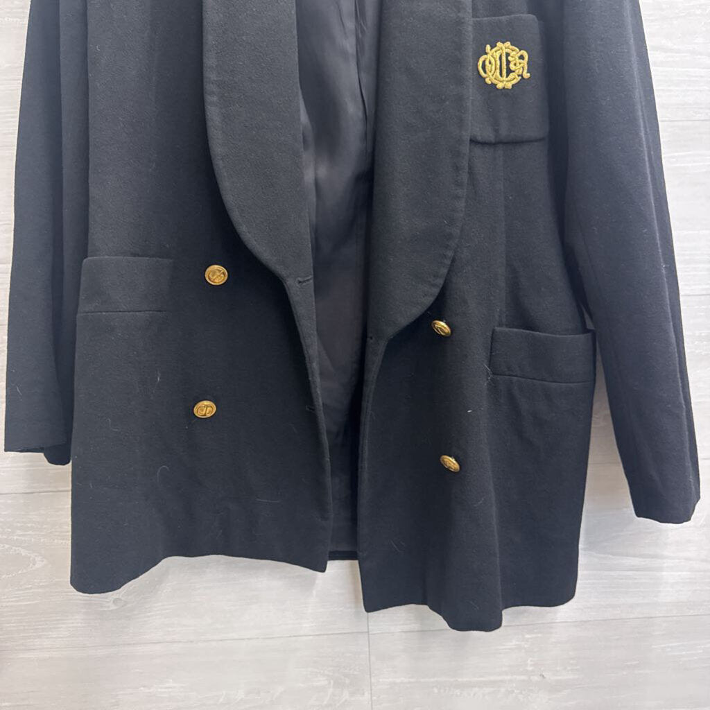 Christian Dior Black/ Gold Double Breasted Blazer Jacket 6