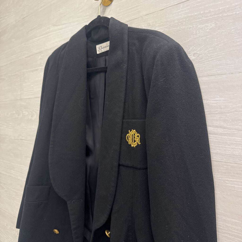 Christian Dior Black/ Gold Double Breasted Blazer Jacket 6