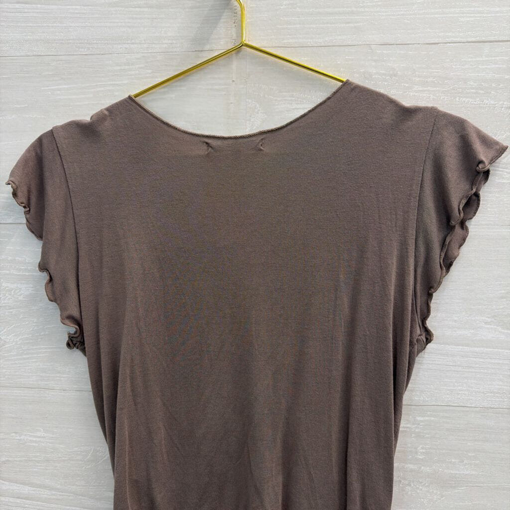Antistar Grey Cropped Short Sleeve Top Large