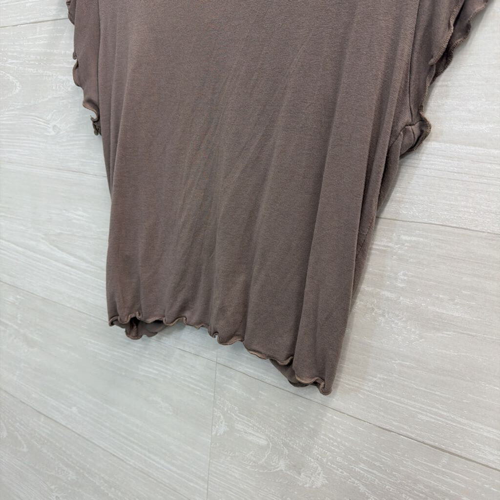 Antistar Grey Cropped Short Sleeve Top Large