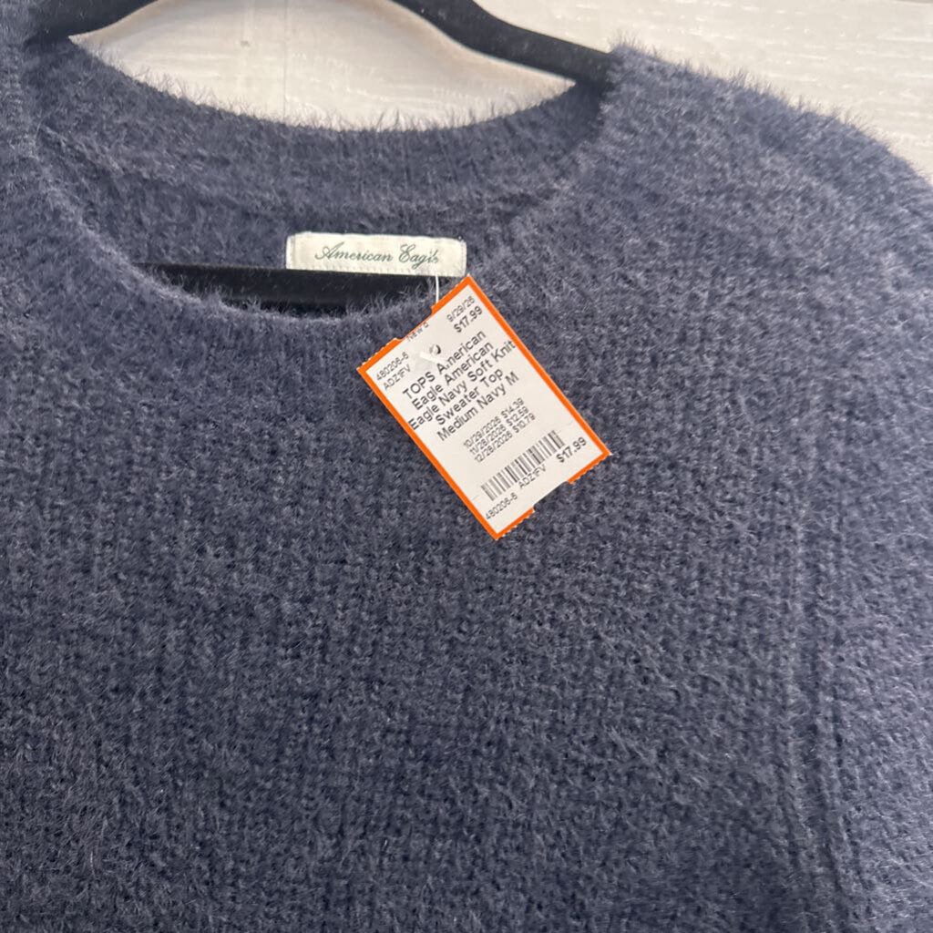 American Eagle Navy Soft Knit Sweater Top Medium