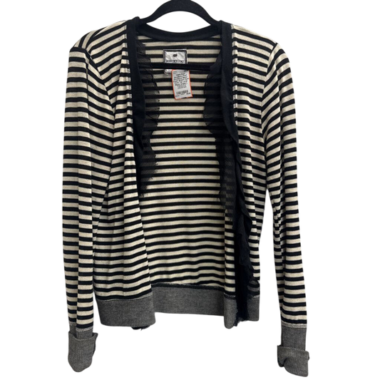 Poof Excellence Black/ Cream Striped Open Front Top Large