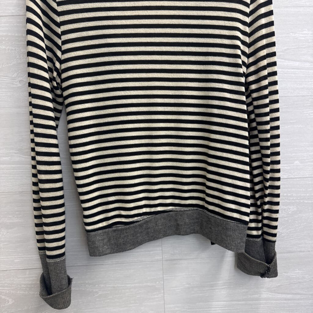 Poof Excellence Black/ Cream Striped Open Front Top Large