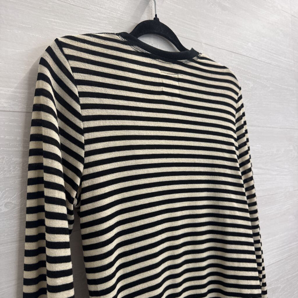 Poof Excellence Black/ Cream Striped Open Front Top Large