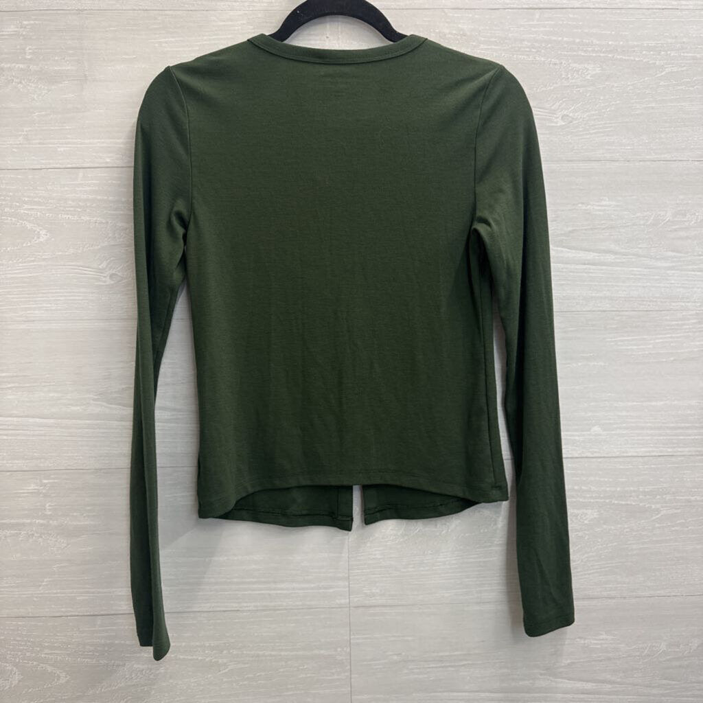 American Eagle Green Long Sleeve Button Front Top Small