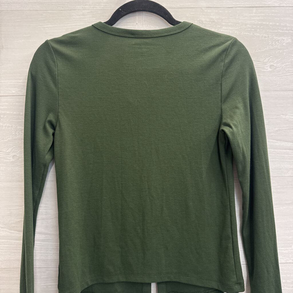 American Eagle Green Long Sleeve Button Front Top Small