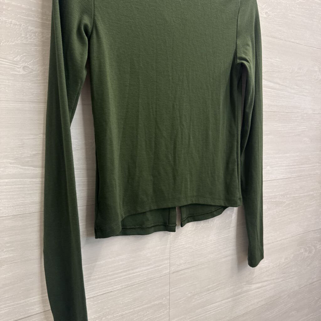 American Eagle Green Long Sleeve Button Front Top Small