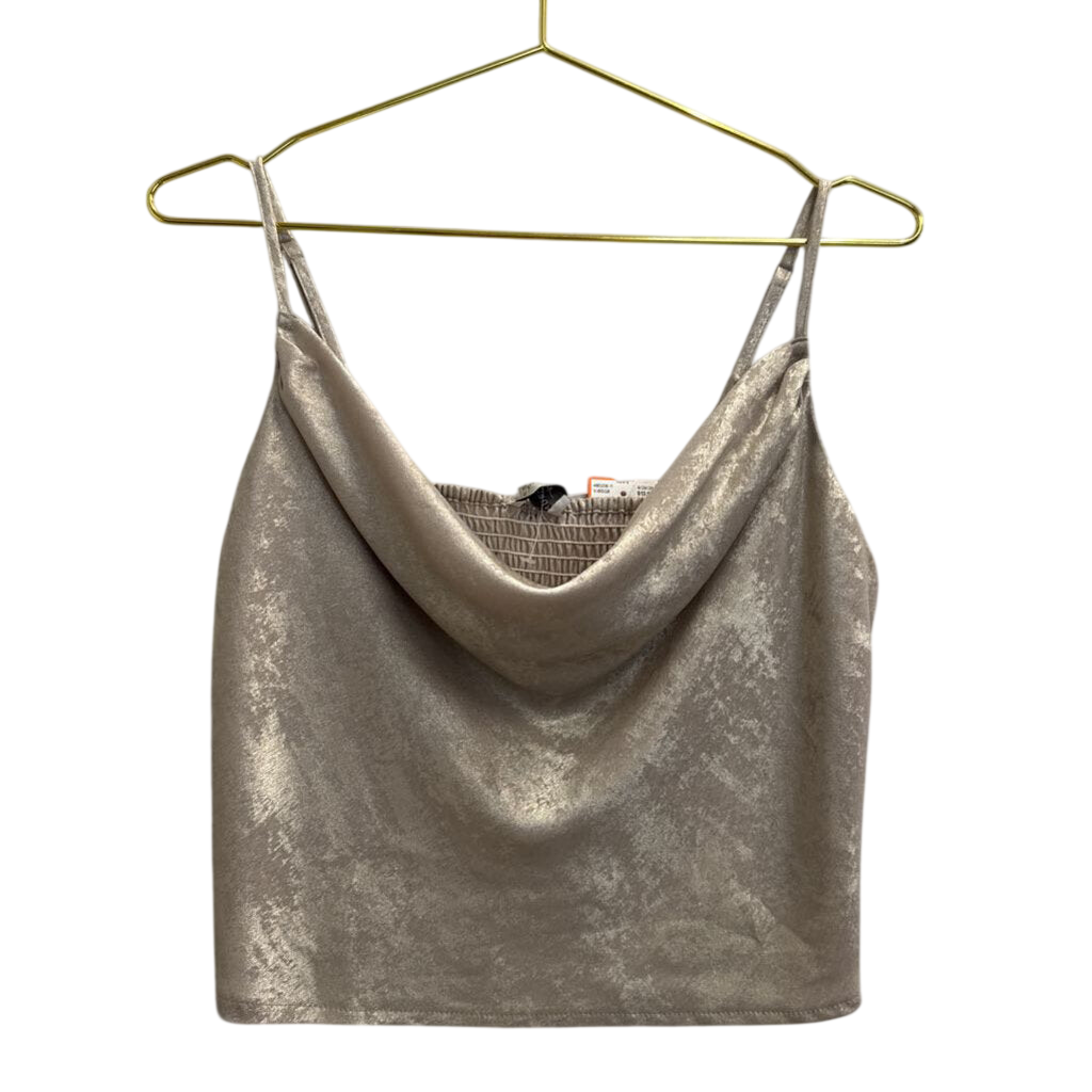 Dress Forum Metallic Gold Cropped Tank Top Large