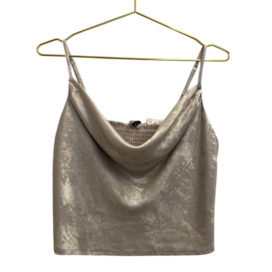 Dress Forum Metallic Gold Cropped Tank Top Large