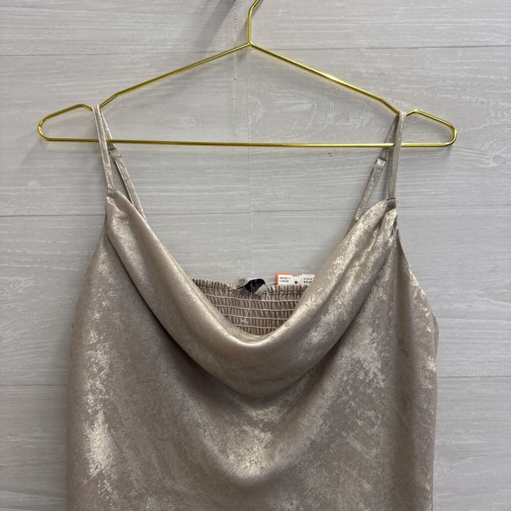 Dress Forum Metallic Gold Cropped Tank Top Large