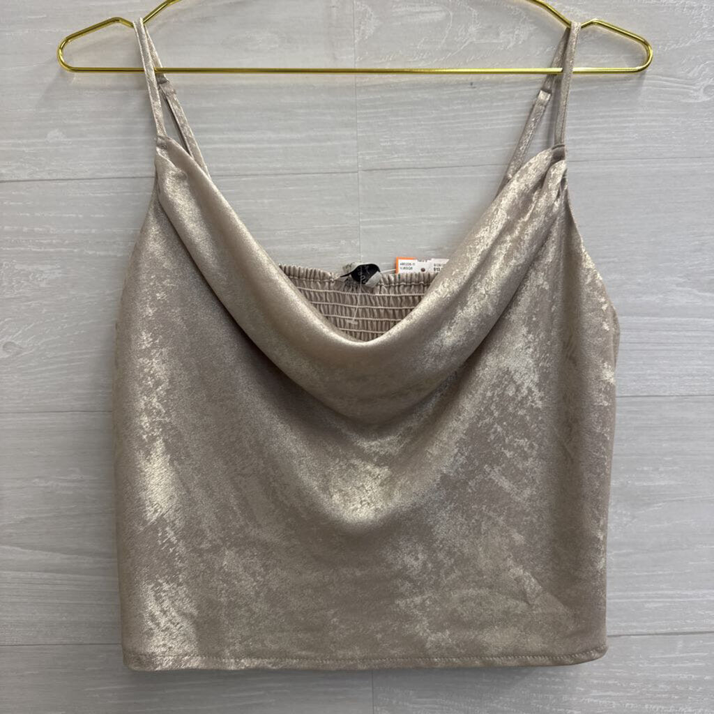 Dress Forum Metallic Gold Cropped Tank Top Large