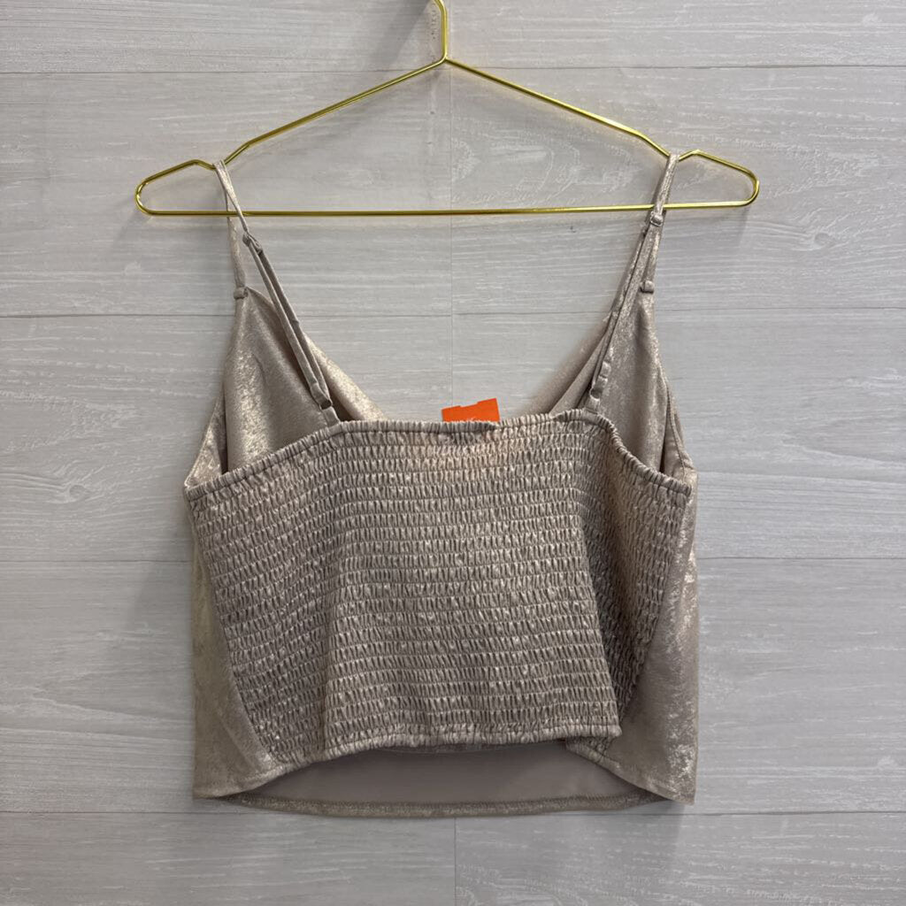 Dress Forum Metallic Gold Cropped Tank Top Large