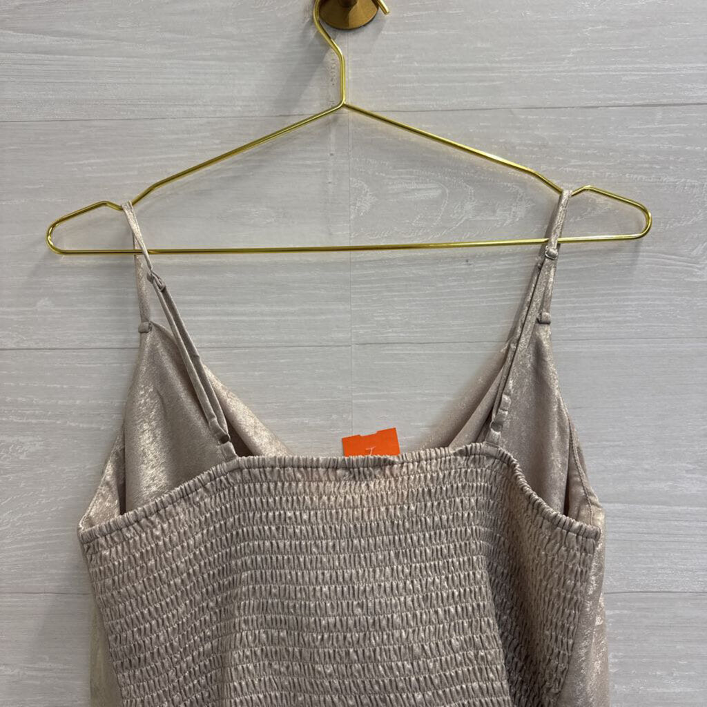 Dress Forum Metallic Gold Cropped Tank Top Large