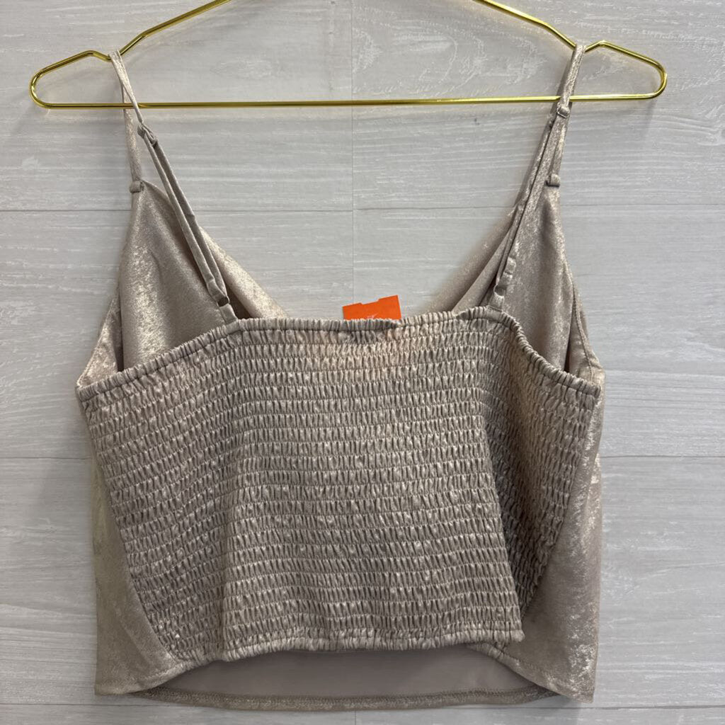Dress Forum Metallic Gold Cropped Tank Top Large