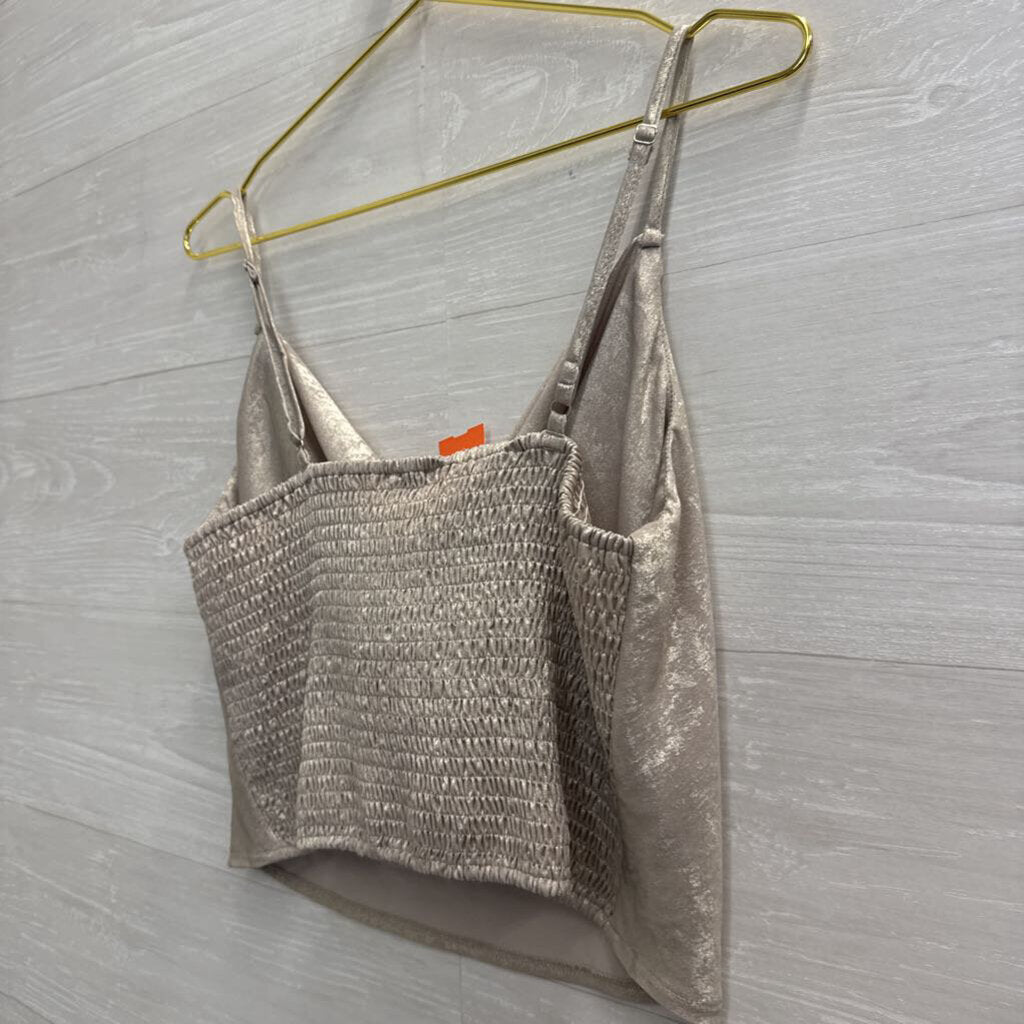 Dress Forum Metallic Gold Cropped Tank Top Large