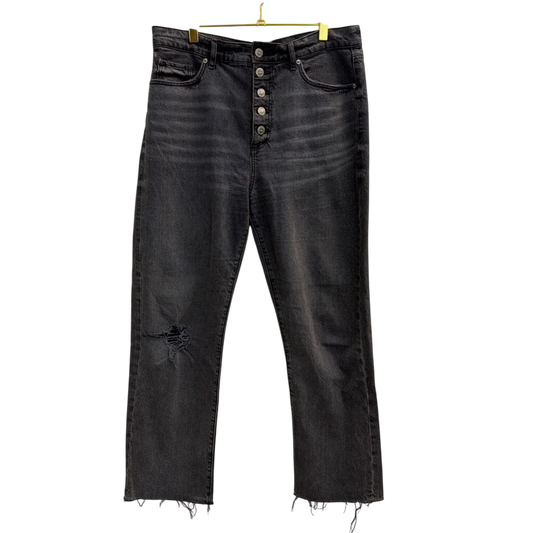 Loft Black Denim High Waist Straight Crop Jeans 29