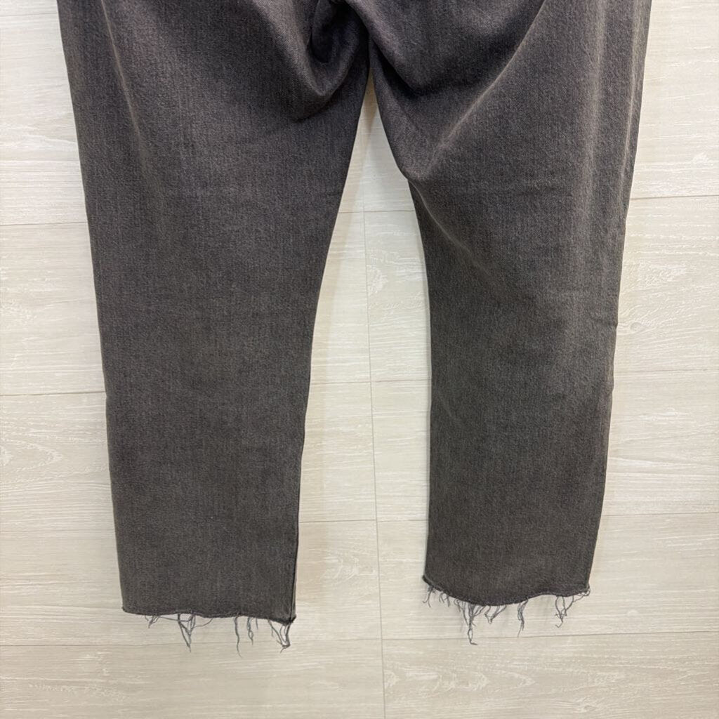 Loft Black Denim High Waist Straight Crop Jeans 29