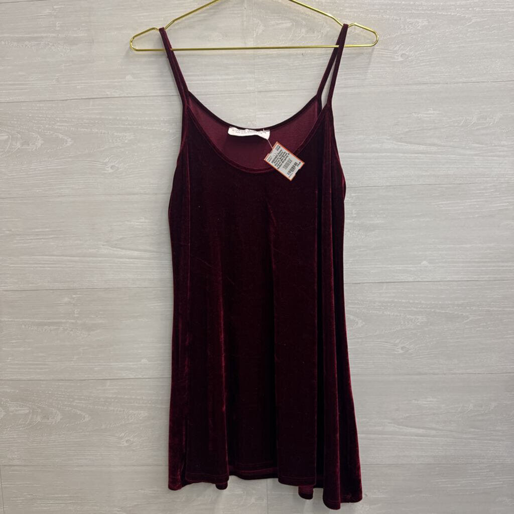 Gypsy Warrior Burgundy Velvet Mini Dress Medium