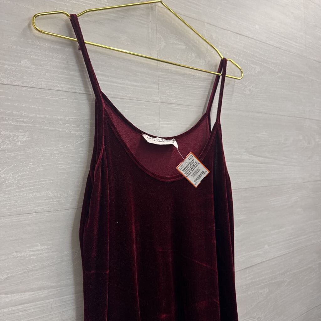 Gypsy Warrior Burgundy Velvet Mini Dress Medium