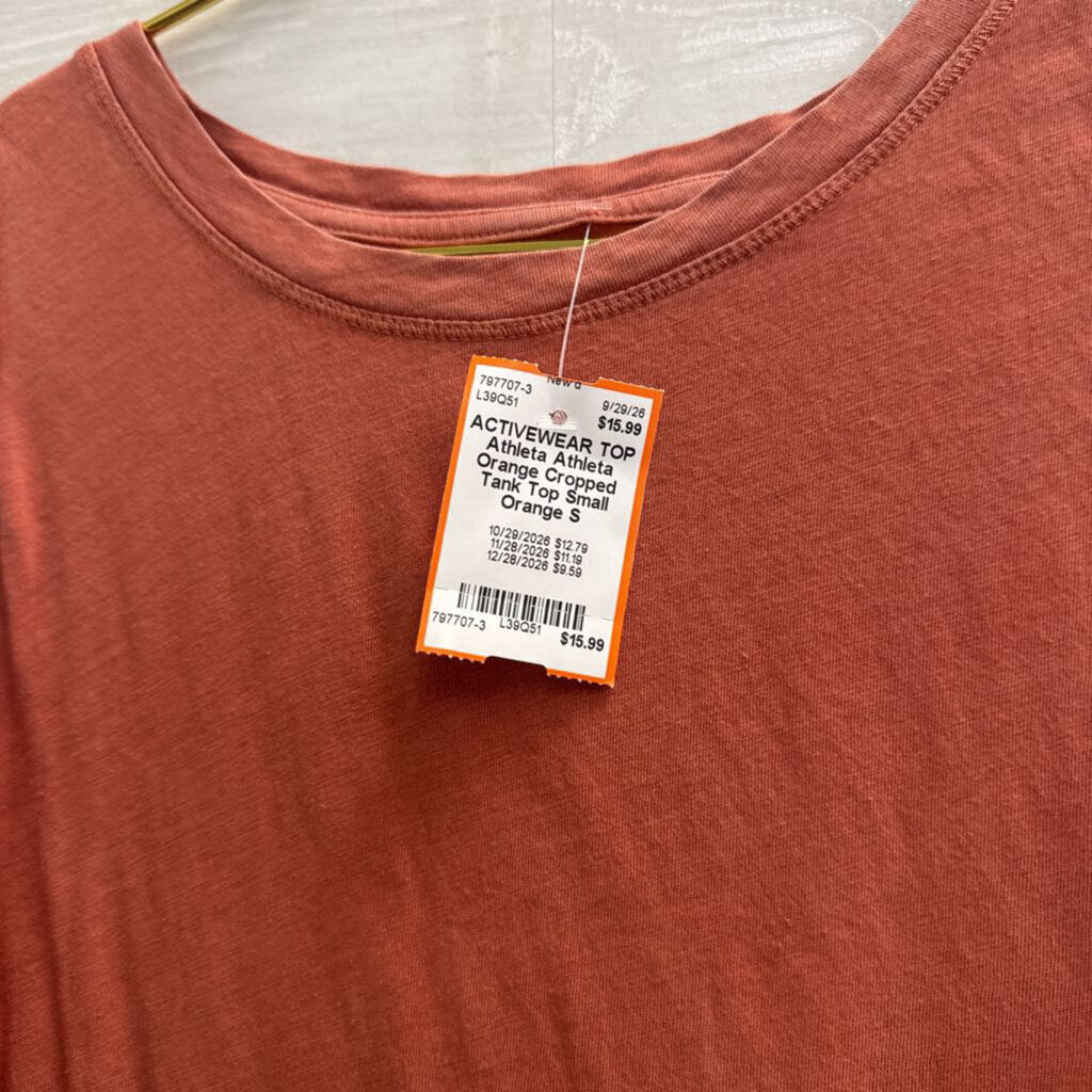 Athleta Orange Cropped Tank Top Small