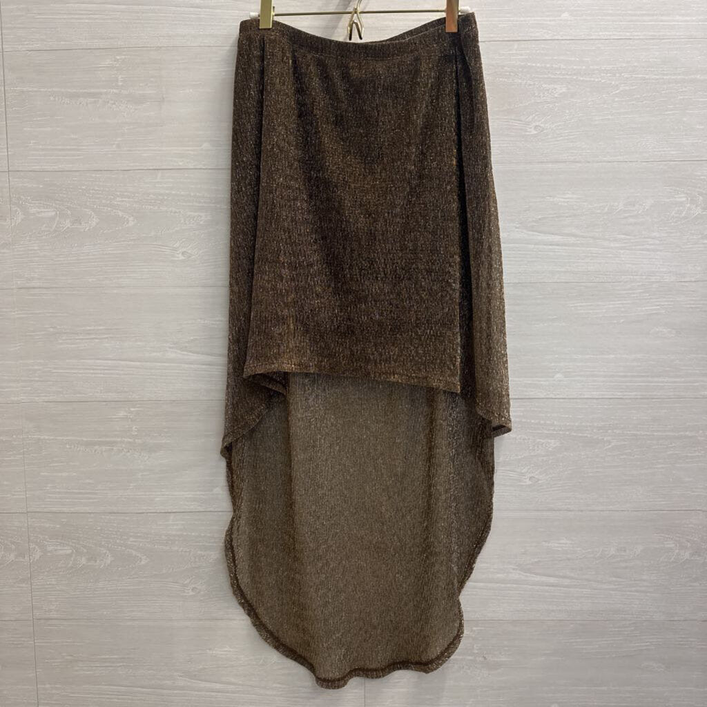 Lily White Black/ Metallic Gold High-Low Skirt Large