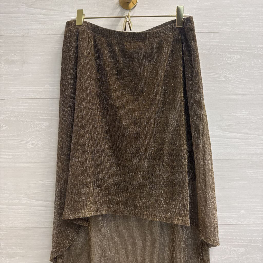 Lily White Black/ Metallic Gold High-Low Skirt Large