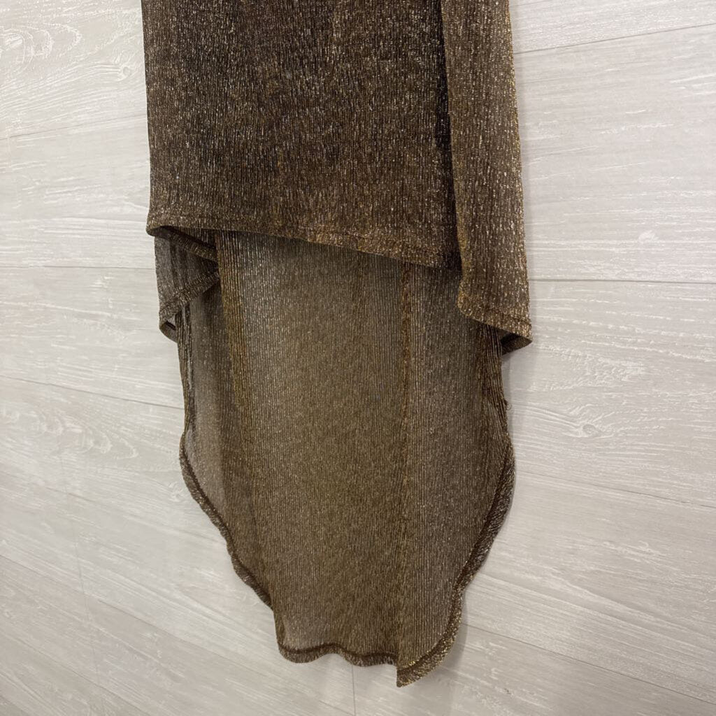 Lily White Black/ Metallic Gold High-Low Skirt Large