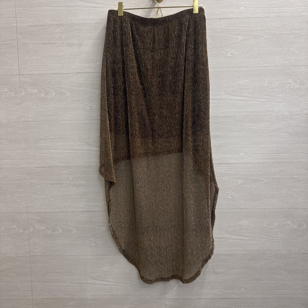 Lily White Black/ Metallic Gold High-Low Skirt Large