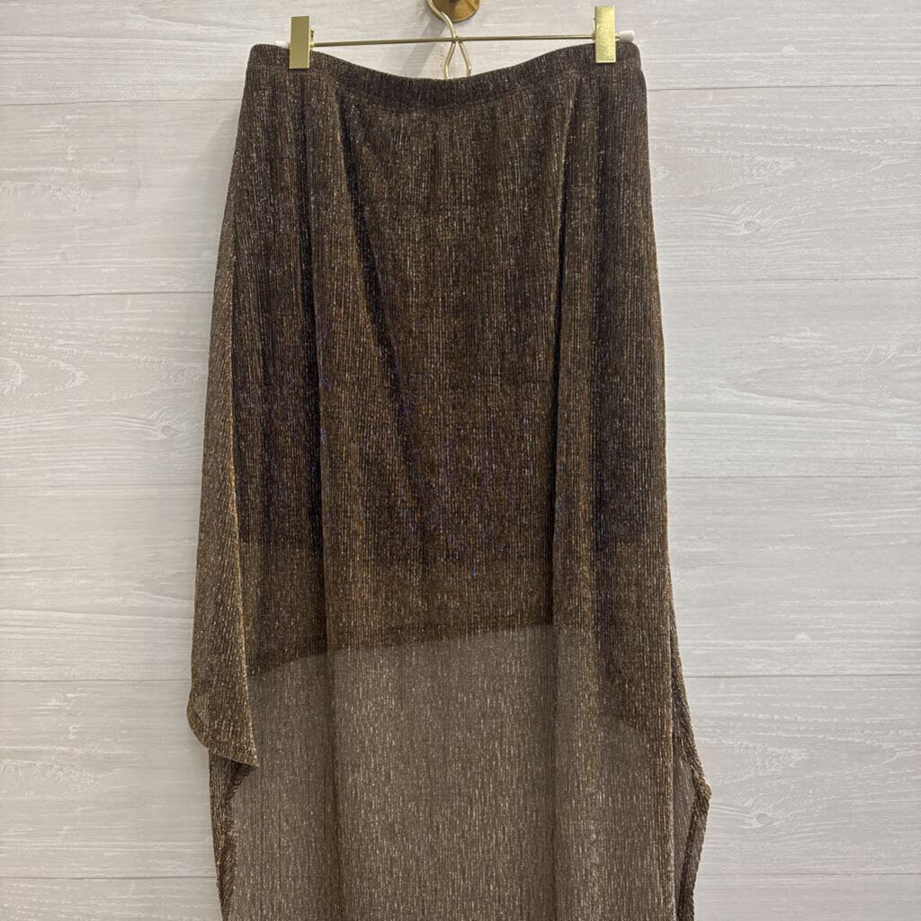 Lily White Black/ Metallic Gold High-Low Skirt Large