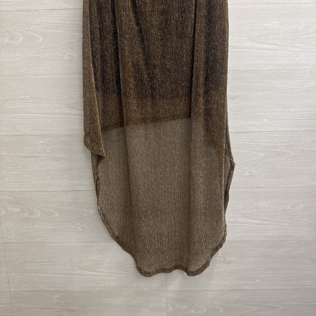 Lily White Black/ Metallic Gold High-Low Skirt Large
