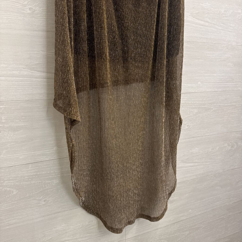 Lily White Black/ Metallic Gold High-Low Skirt Large