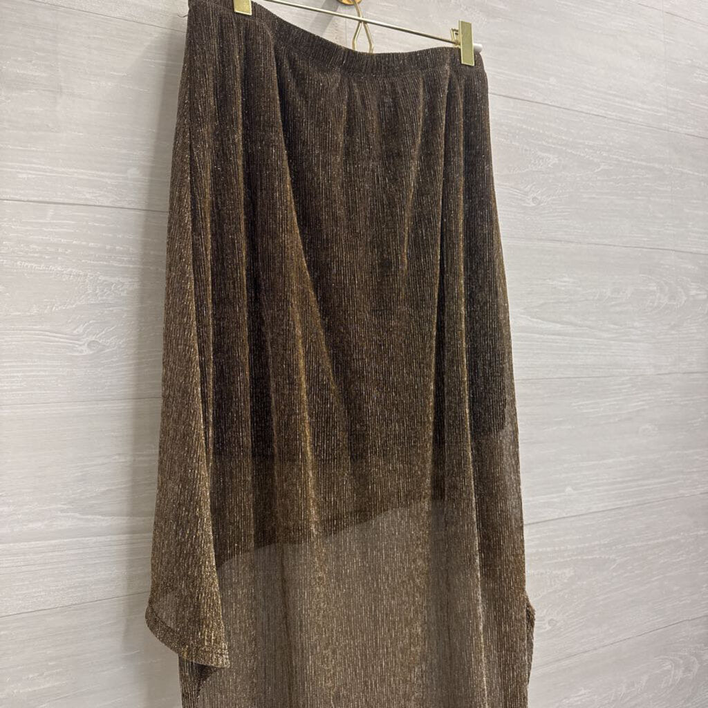 Lily White Black/ Metallic Gold High-Low Skirt Large