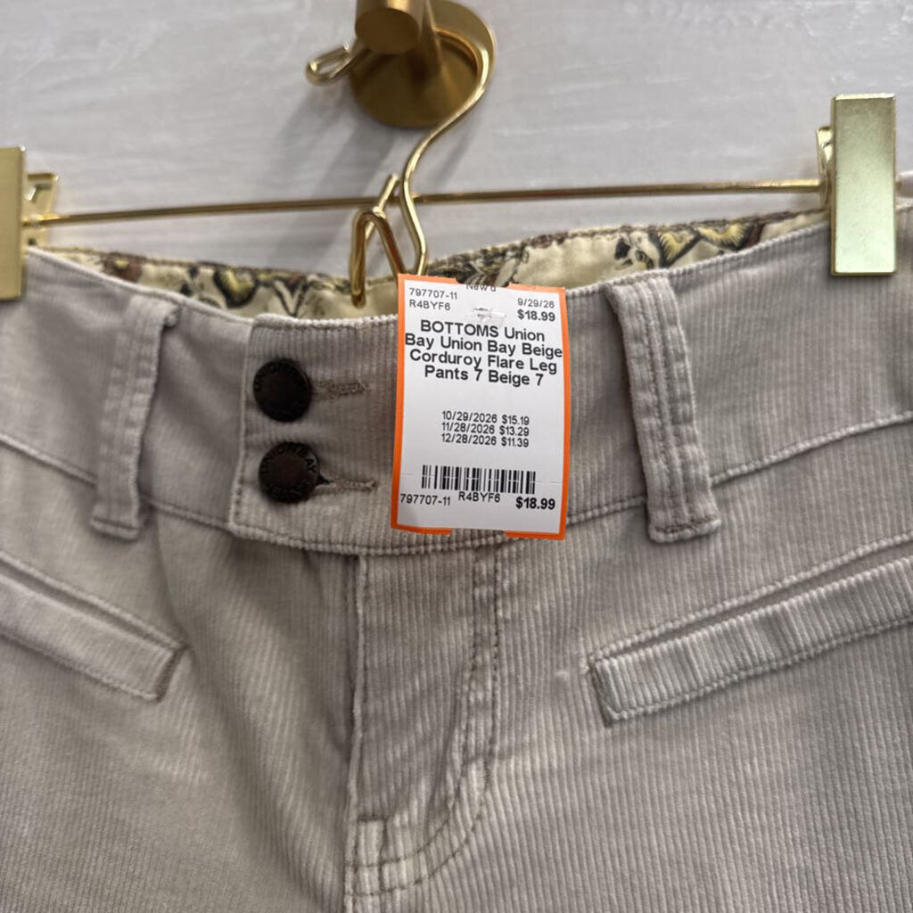 Union Bay Beige Corduroy Flare Leg Pants 7