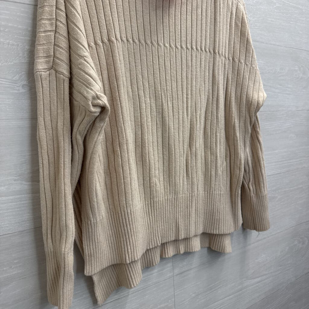 Kallmeyer Beige Ribbed Turtleneck Sweater Extra Small