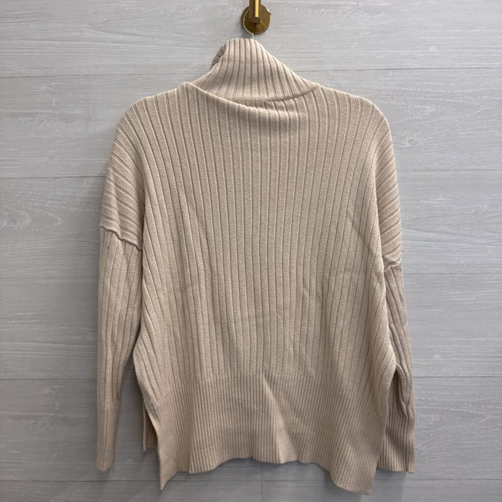 Kallmeyer Beige Ribbed Turtleneck Sweater Extra Small