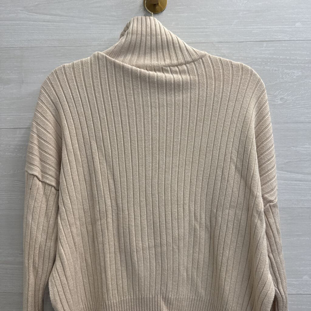 Kallmeyer Beige Ribbed Turtleneck Sweater Extra Small
