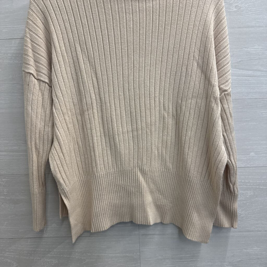 Kallmeyer Beige Ribbed Turtleneck Sweater Extra Small