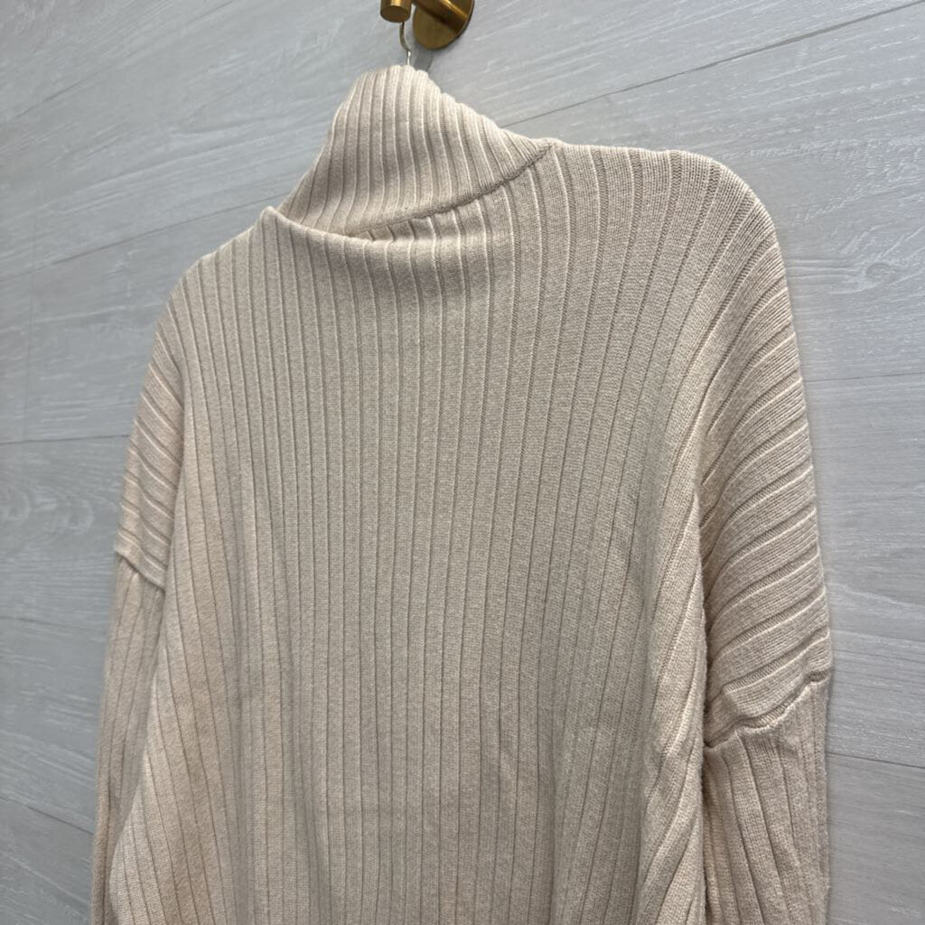 Kallmeyer Beige Ribbed Turtleneck Sweater Extra Small