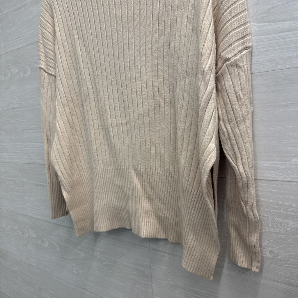 Kallmeyer Beige Ribbed Turtleneck Sweater Extra Small