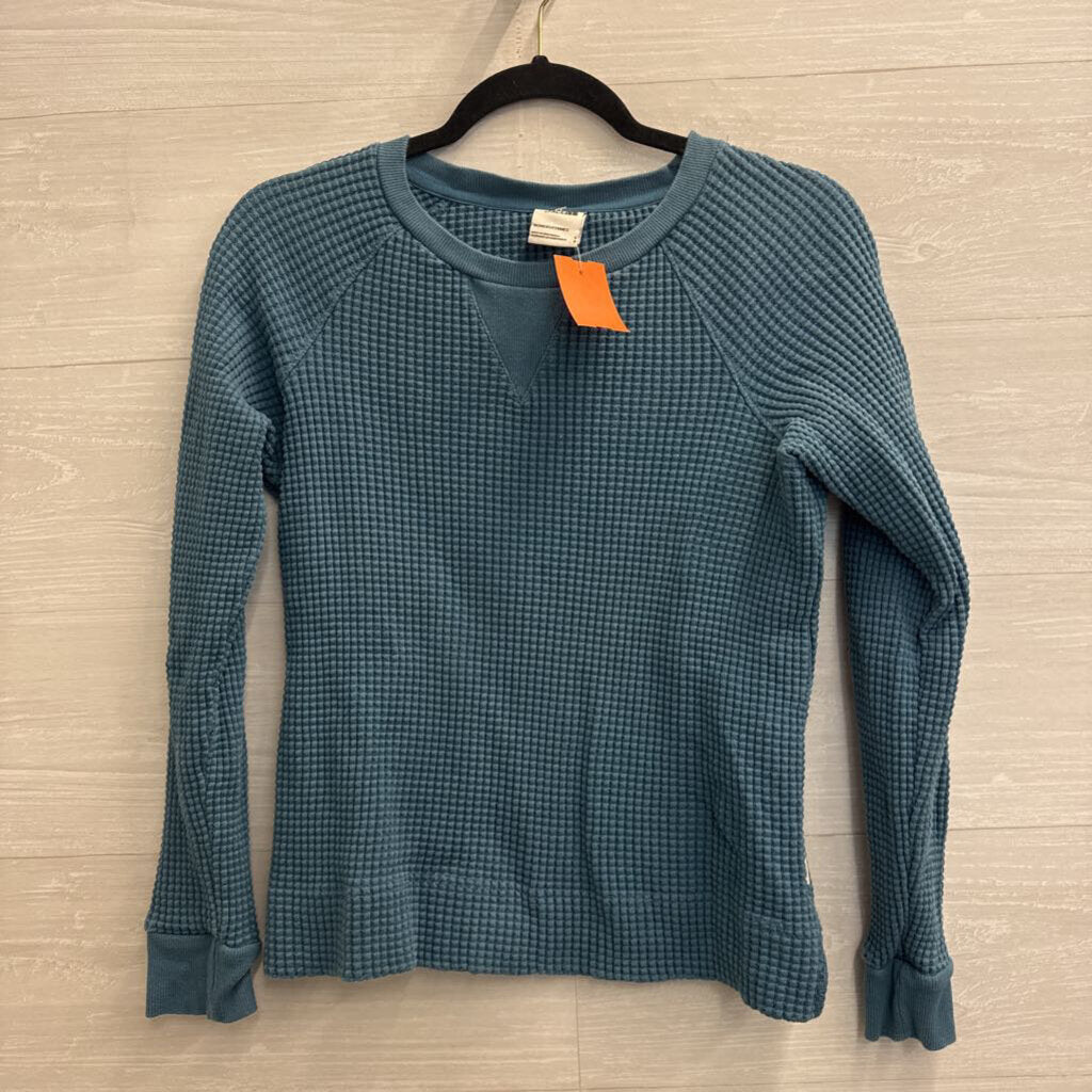 The North Face Blue Textured Long Sleeve Thermal Top Small