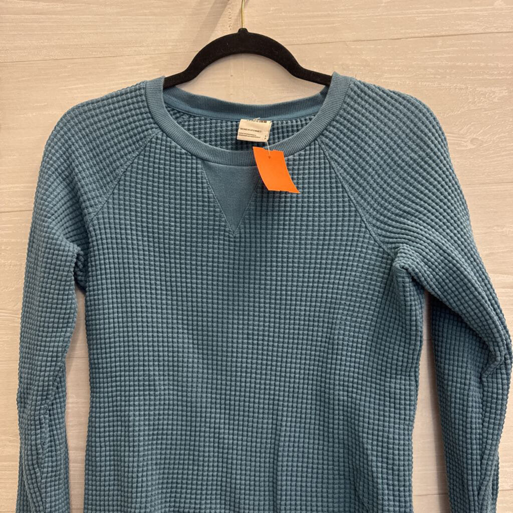 The North Face Blue Textured Long Sleeve Thermal Top Small